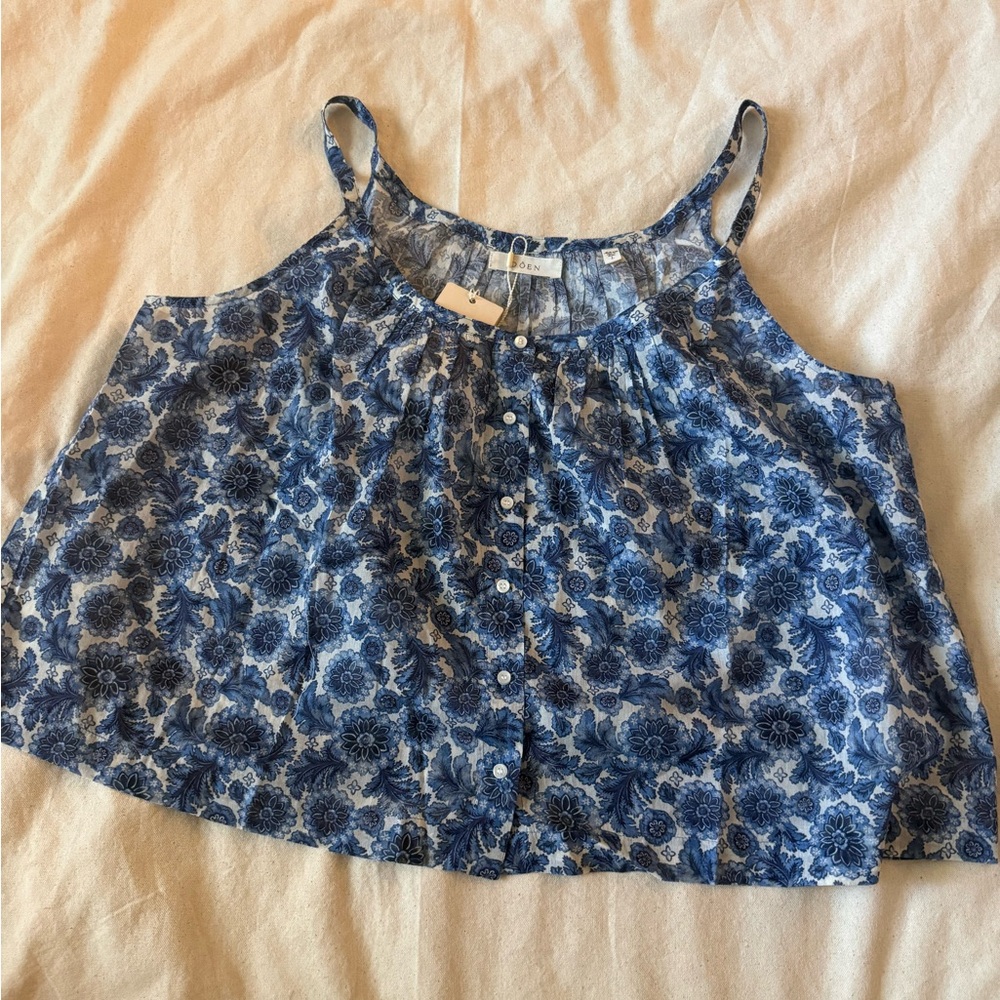 Dôen Nalina Top in Bleu Soleil Fleurit